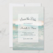 Save The Date Beach Blue Ocean Waves Mariage (Devant)