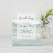 Save The Date Beach Blue Ocean Waves Mariage (Debout devant)
