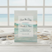 Save The Date Beach Blue Ocean Waves Mariage