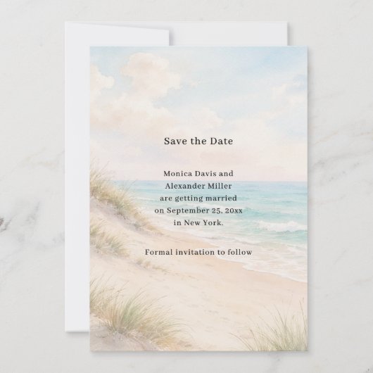 Save The Date Beach coastal modern wedding (Dos)