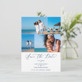 Save The Date Beach Collage 4 Photos Modern Couple Wedding (Debout devant)
