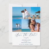 Save The Date Beach Collage 4 Photos Modern Couple Wedding (Devant)