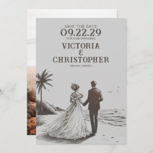 Save The Date Beach Couple Enregistrer la date