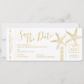 Save The Date Beach Destination Mariage Starfish Boarding Pass (Devant)