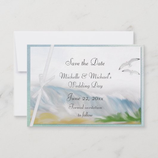 Save The Date Beach Dunes Romance Sauvez la date (Devant)