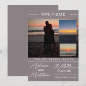Save the Date Beach Photo Collage Kaart (Voorkant / Achterkant)