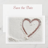 Save The Date Beach Sand Heart Sauvez la date (Devant / Derrière)