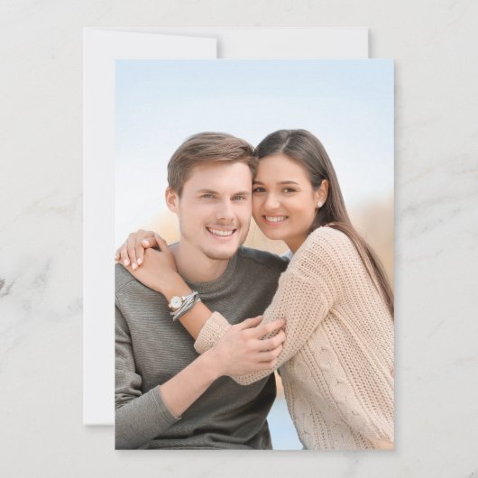 Save The Date Beach Seashell Elegant Dusty Blue Mariage (Dos)