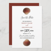 Save The Date Beach Seashell Mariage Mariage Enregistrer La Date (Devant / Derrière)