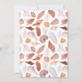 Save The Date Beach Seashells Aquarelle Côte Chic Mariage (Dos)