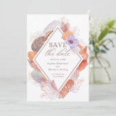 Save The Date Beach Seashells Aquarelle Côte Chic Mariage (Debout devant)
