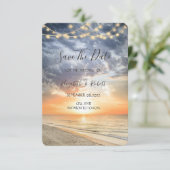 Save The Date Beach Sunrise Éclairage À Chaîne Enregistrer La Da (Debout devant)