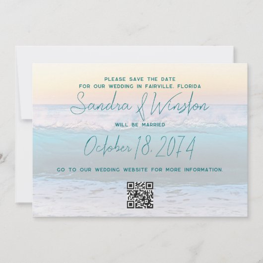 Save The Date Beach Sunrise Enregistrer la date Mariage Faire-pa (Devant)