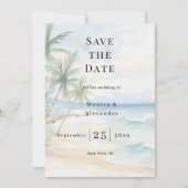 Save The Date Beach tropical destination wedding (Devant)