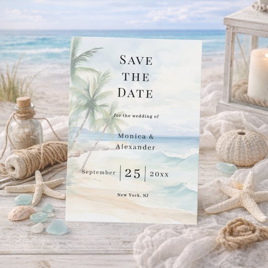 Save The Date Beach tropical destination wedding