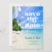 Save The Date Beach Wedding Palm Boat Enregistrer La Date (Devant)