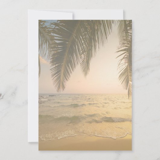 Save The Date Beach Wedding, Palm Sunset Enregistrer La Date (Dos)