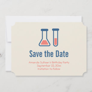 Save The Date Beaker & Test Tube Science Themed