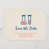 Save The Date Beaker & Test Tube Science Themed (Devant / Derrière)