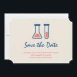 Save The Date Beaker & Test Tube Science Themed<br><div class="desc">Enregistrez la carte de date avec un dessin mignon d'un tube d'essai et d'un bécher. Parfait pour les amateurs de sciences.</div>