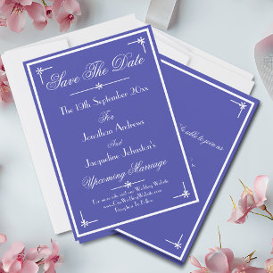 Save The Date Beau Blue Boho Luxe Classic Mariage