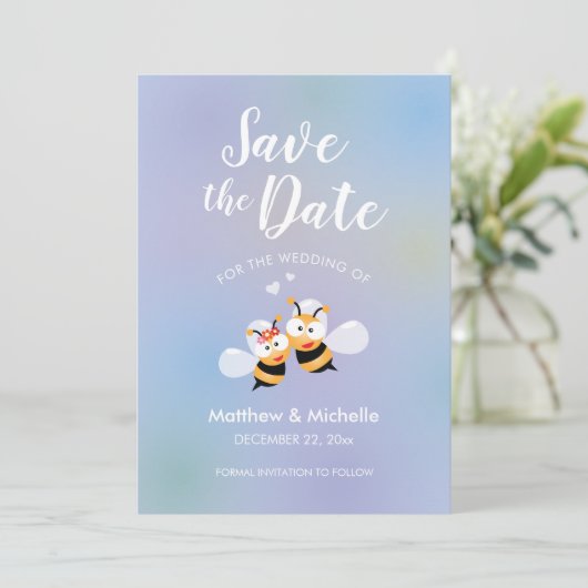 Save The Date Beau Conçu Pour Être Un Mariage Élégant (Debout devant)