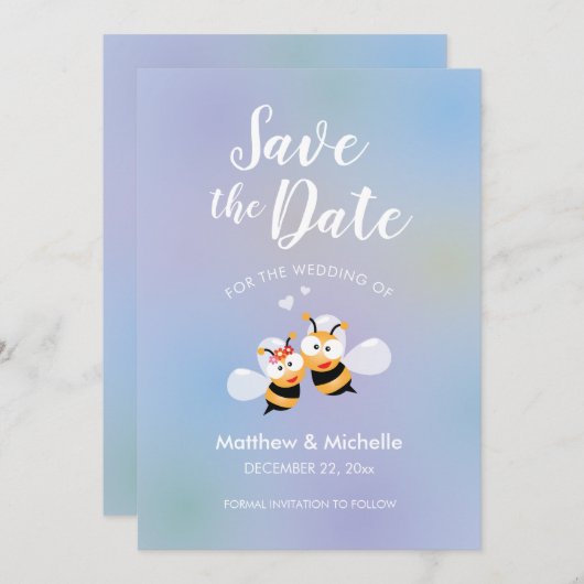Save The Date Beau Conçu Pour Être Un Mariage Élégant (Devant / Derrière)