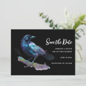 Save The Date Beau corbeau perché sur une branche (Debout devant)