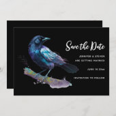 Save The Date Beau corbeau perché sur une branche (Devant / Derrière)