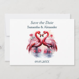 Save The Date Beau Flamant rose Sauvez la date
