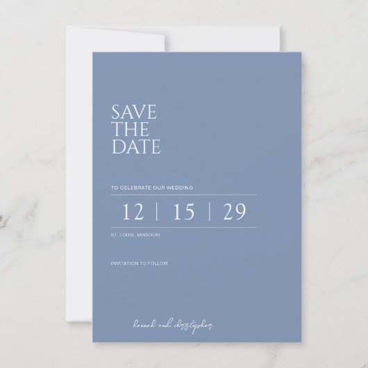 Save The Date Beau Mariage bleu (Devant)
