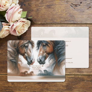 Save The Date Beau Mariage Cheval Brown Sauvez la date
