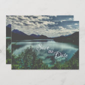 Save The Date Beau Mariage de Réflexions de Mountain Lake (Devant / Derrière)