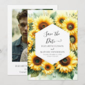 Save The Date Beau Mariage de tournesol Boho (Devant / Derrière)