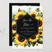 Save The Date Beau Mariage de tournesol classique (Devant / Derrière)