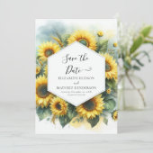 Save The Date Beau Mariage de tournesol de terrain (Debout devant)