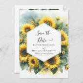 Save The Date Beau Mariage de tournesol de terrain (Devant / Derrière)