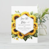 Save The Date Beau Mariage de tournesol minimal (Debout devant)