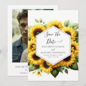 Save The Date Beau Mariage de tournesol minimal (Devant / Derrière)