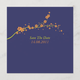 Save The Date Beau mariage en fleurs orange Enregistrer la date