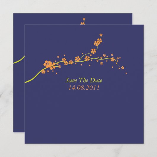 Save The Date Beau mariage en fleurs orange Enregistrer la date (Devant / Derrière)