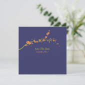 Save The Date Beau mariage en fleurs orange Enregistrer la date (Debout devant)
