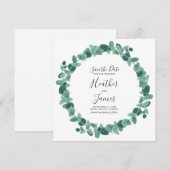 Save The Date Beau Mariage Eucalyptus Enregistrer La Date (Devant / Derrière)