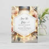Save The Date Beau Mariage Mason Jar imprimable (Debout devant)