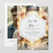 Save The Date Beau Mariage Mason Jar imprimable (Devant / Derrière)
