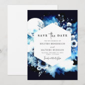 Save The Date Beau Mariage moderne Lune (Devant / Derrière)