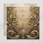 Save The Date Beau Mariage Rose Enregistrer La Date (Devant / Derrière)