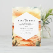 Save The Date Beau Mariage Whimsical Cactus (Debout devant)