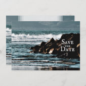 Save The Date Beau océan, Vagues et Rocks Beach Mariage (Devant / Derrière)