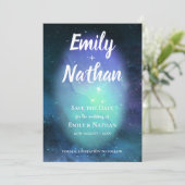 Save The Date Beau SOUS LES ÉTOILES Mariage de typographie (Debout devant)